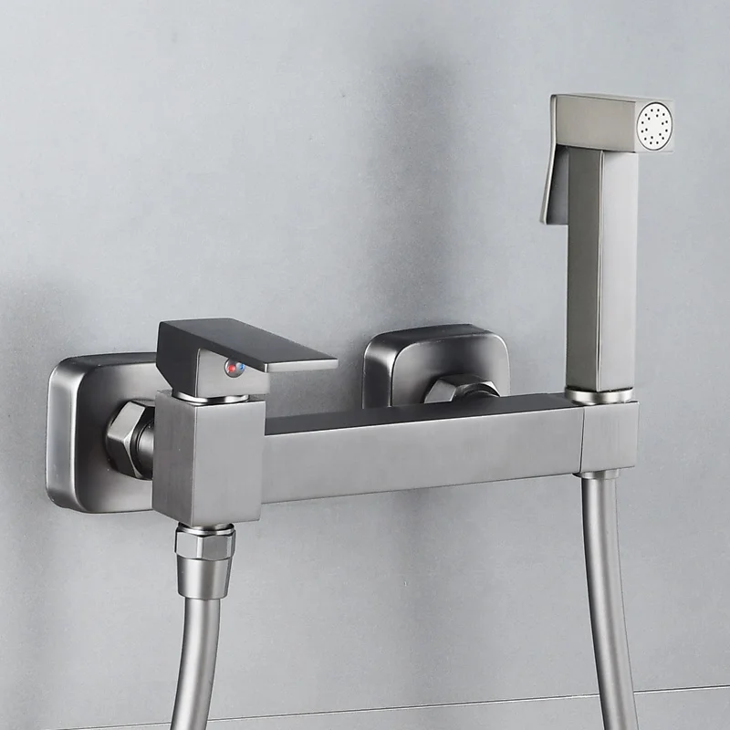 Wall Mount Brass Single Handle Muslim Shattaf Faucet Bathroom Shower Mixer Bidet Spray Set
