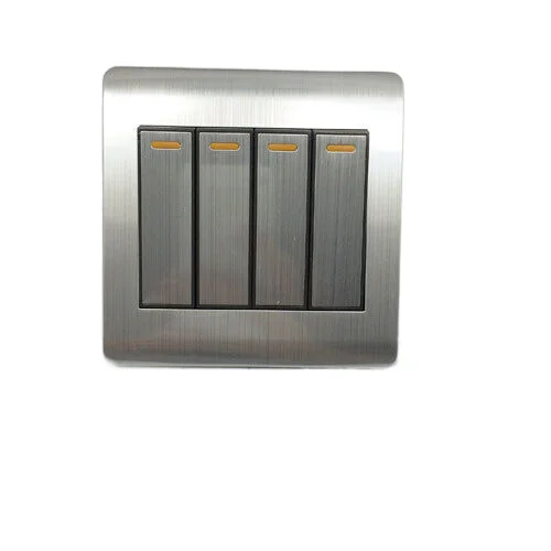 Cheapest factory price Household portable stainless steel wire drawing panel smart home modern emergency wall switch