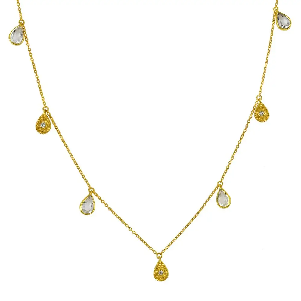wholesale jewellery good quality beautiful 925 sterling silver gemstone gold plated women necklace indian silver jewellery