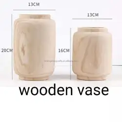 China Factory Promotion natural wood home decorative flower vase for sale