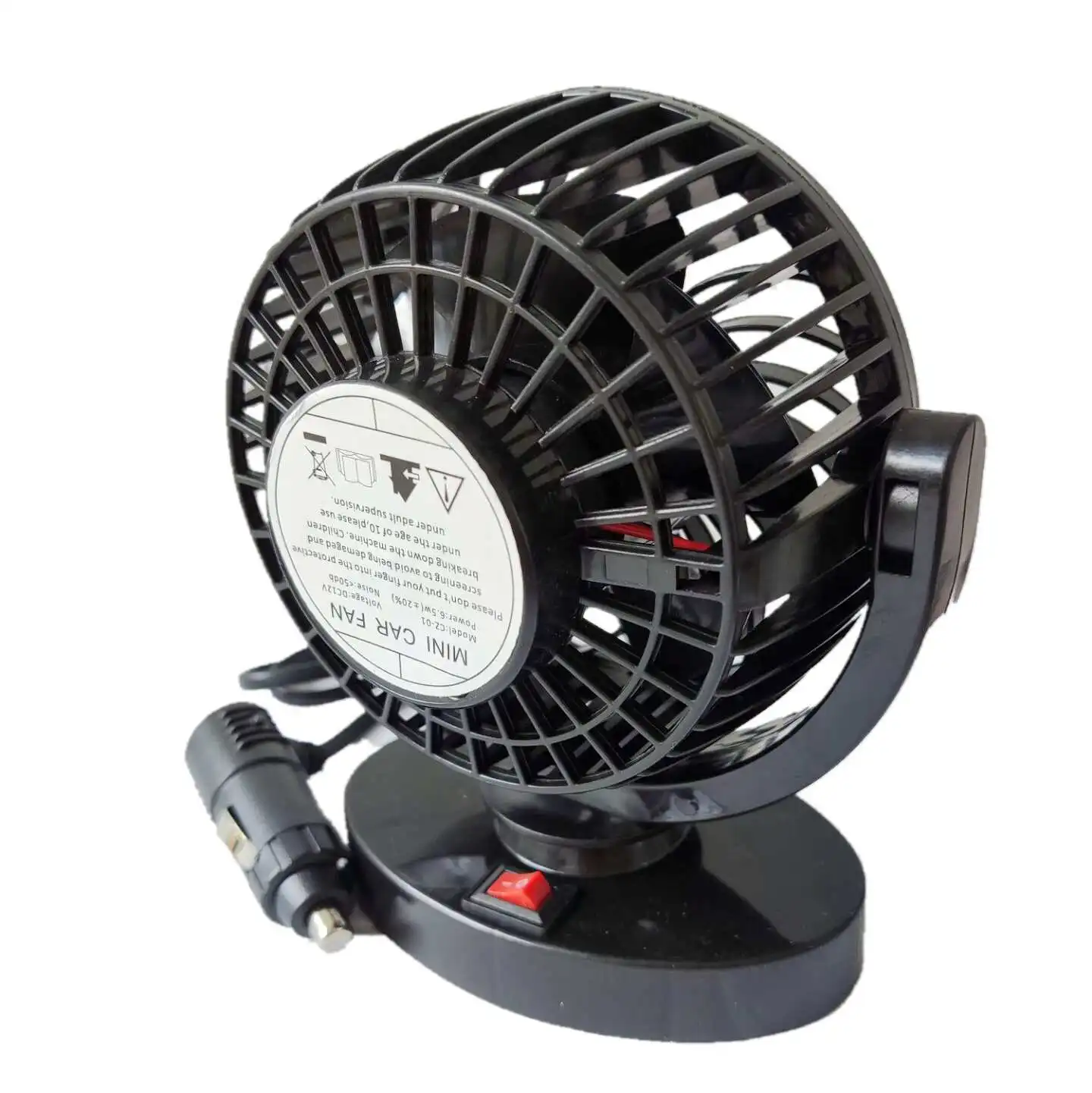 Universal electric 5vUSB12v/24v cigarette lighter fan car single head cooling fan