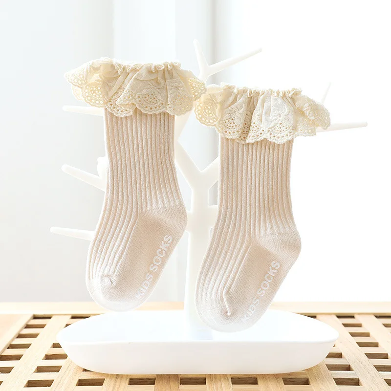 South Korea with the new autumn baby socks lace socks children in the tube socks glue non slip floor socks