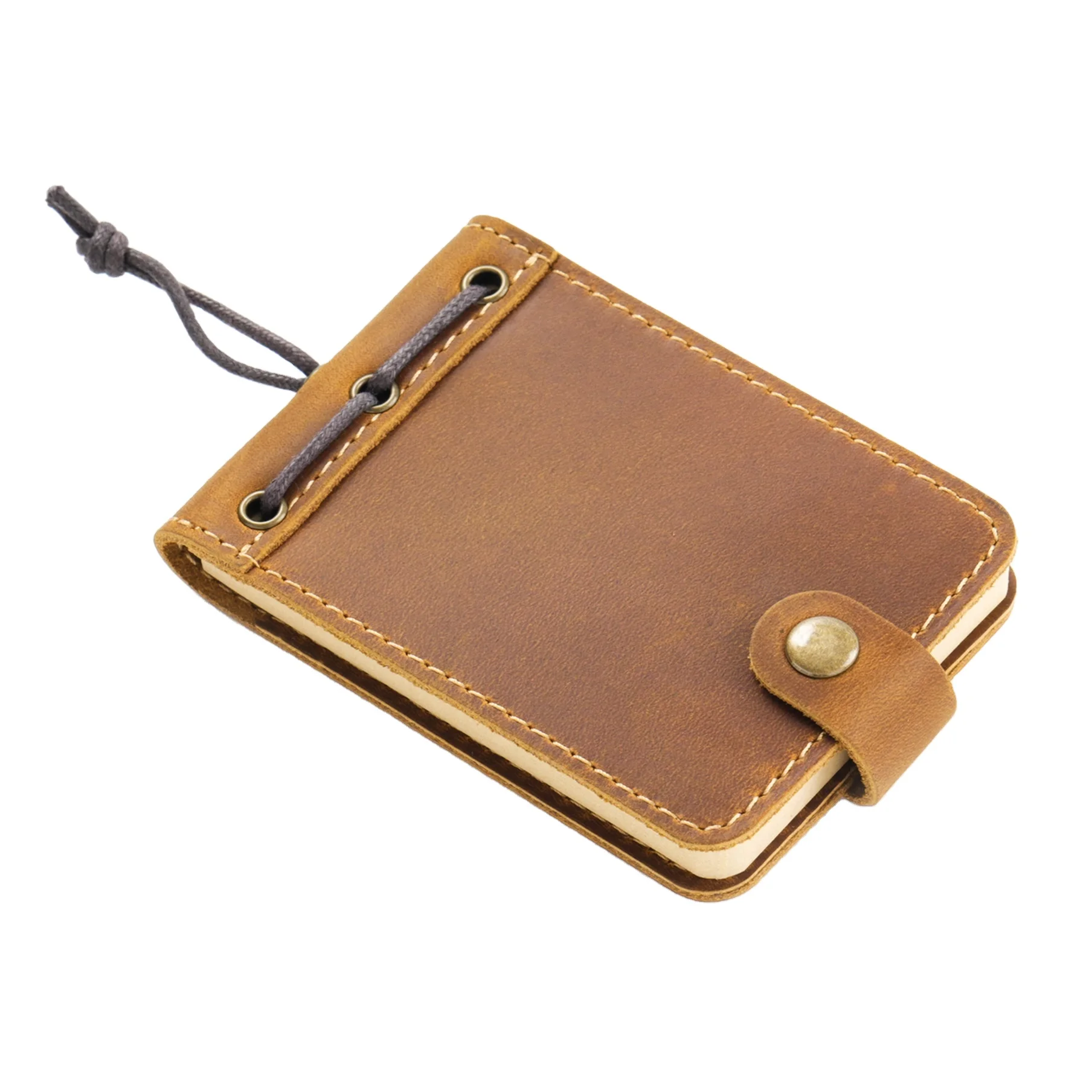 Handmade Genuine Leather Pocket Notebook Journal Diary Writing Note book Laser Engravable Leather Journal Custom Promotion Gift