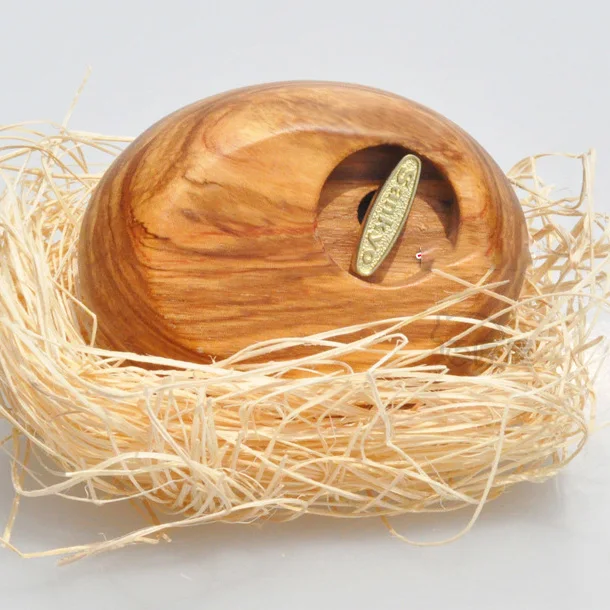 Ever Bright Factory Wholesale Oval-Shape  Wooden Wind Up Egg Music Box With Sankyo Music Movement For Birthday Christmas Gift