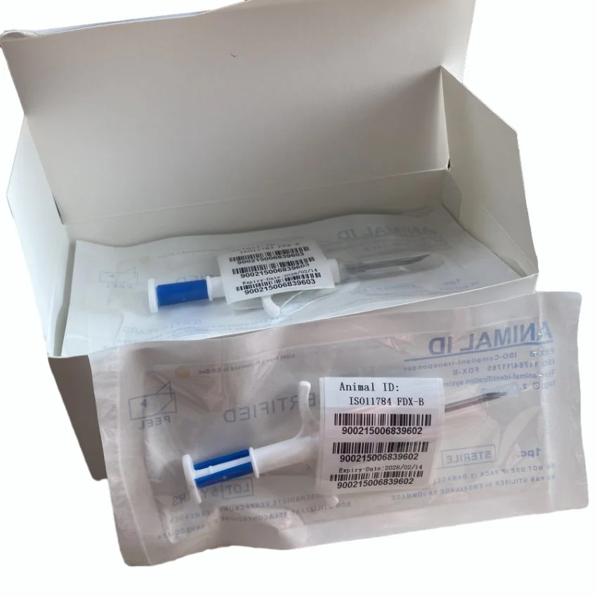 RFID animal microchip syringe 134.2KHz pet syringes ISO animal Chip EM4305 syringe for animals tags management