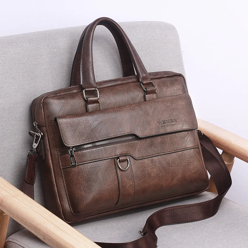 Top-quality Classy custom leather handbag attache case laptop bag briefcase for men handmade