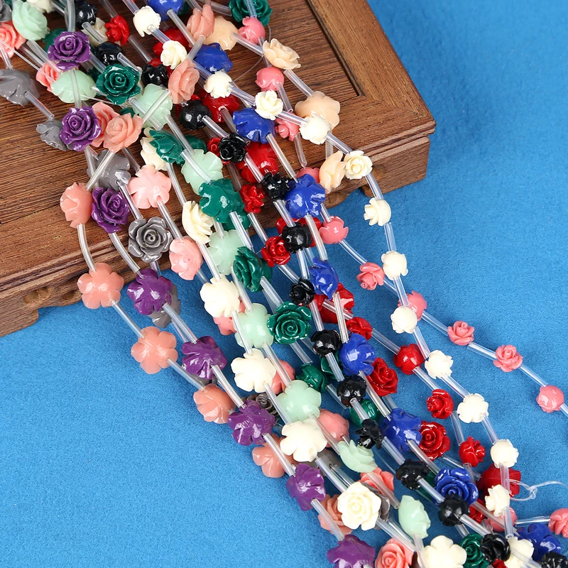 Camelia Flower Beads Artificial Coral Beads for Earring Bracelet Necklace Jewelry diy Accessoires