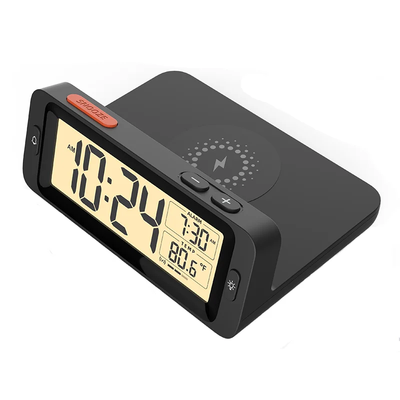 Multifunctional Klok Digital Alarm Clock Led Dual Usb Charger Ports with Phone Wireless Charger Desktop dijital saat