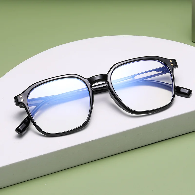 Новые корейские большие очки с защитой от синего света Декоративные Плоские линзы для женщин в стиле ретро трендовые черные очки Мужская квадратная оправа для очков