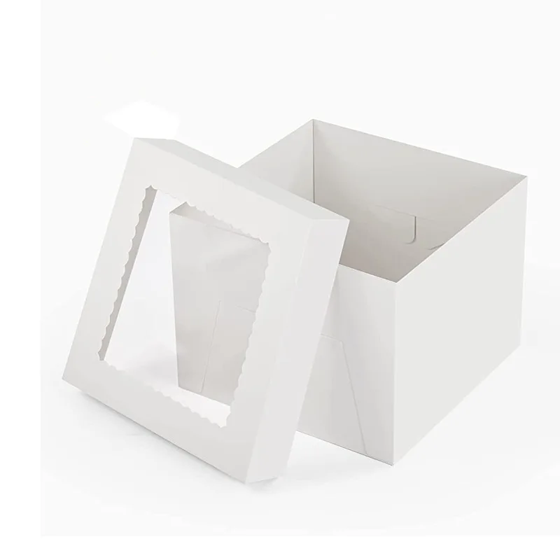 Wholesale cheap spot 12x12x8inch 350g white card  white cake box