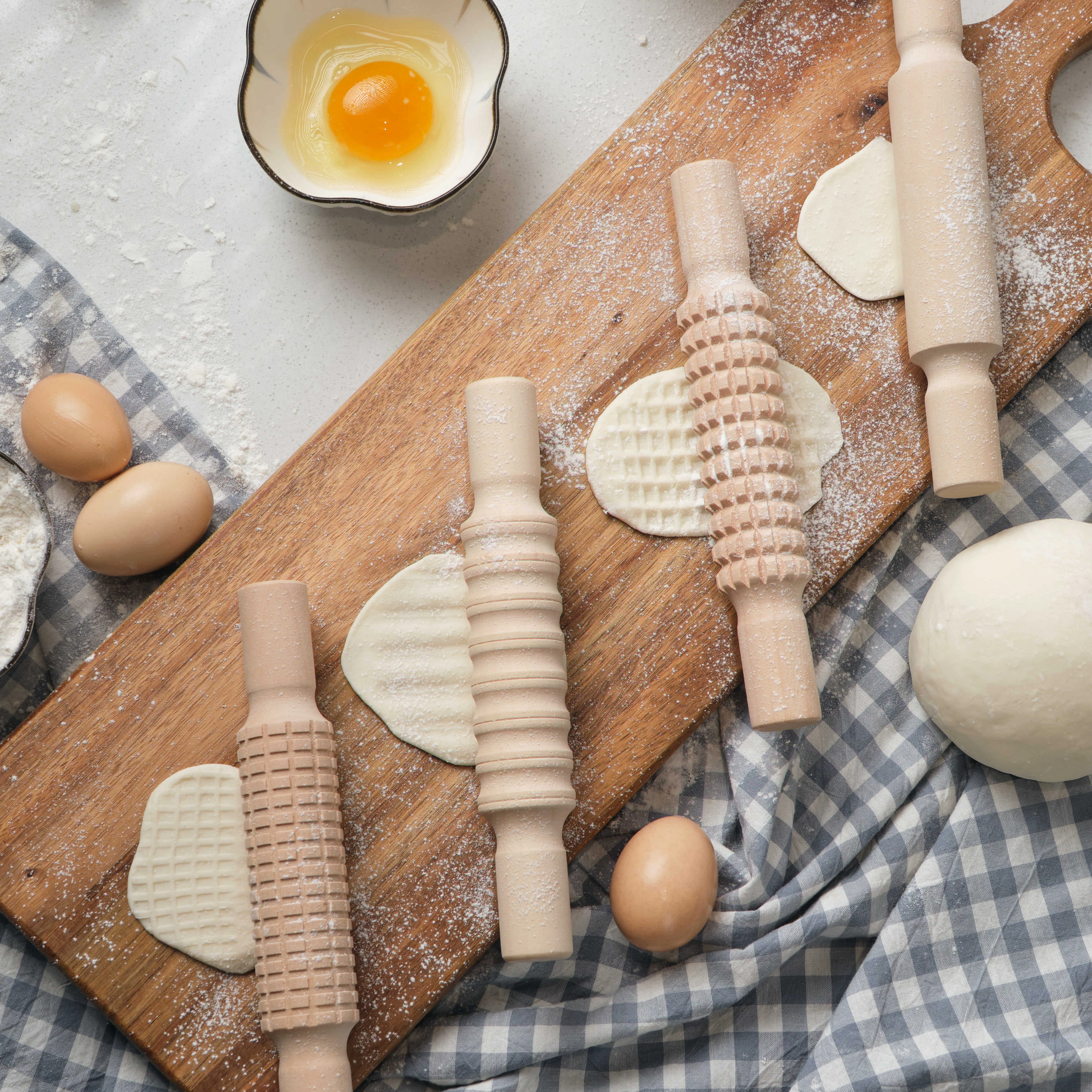 baking DIY lotus 4-piece rolling pin gear design commercial rolling dough children tableware