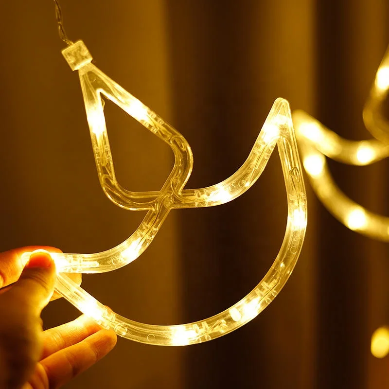 Muslim EID Lamp Curtain Lamp Diwali Anchor Curtain Lights Diya Lights For Ramadan Party Decoration