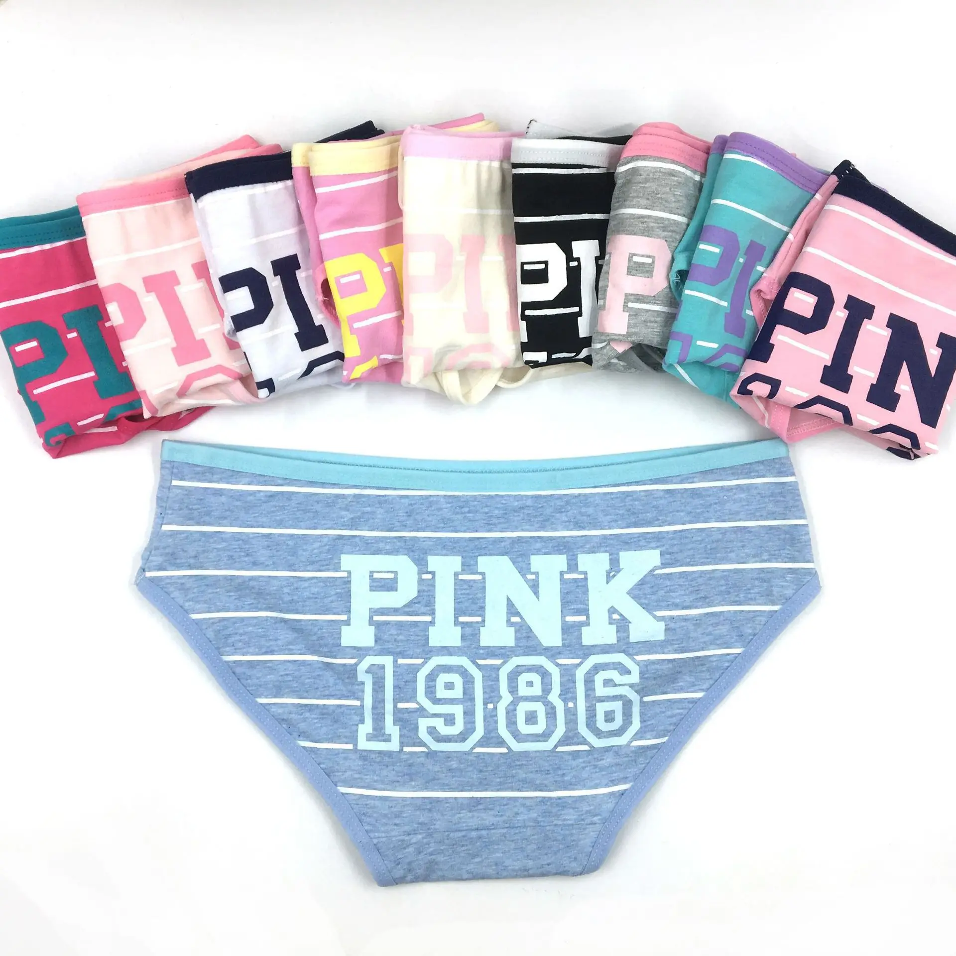 Young Girl Multi Colors Cotton Comfortable Panties Underwear Monogram Printing Briefs Underwear Wholesale Teenage Cute Panteis