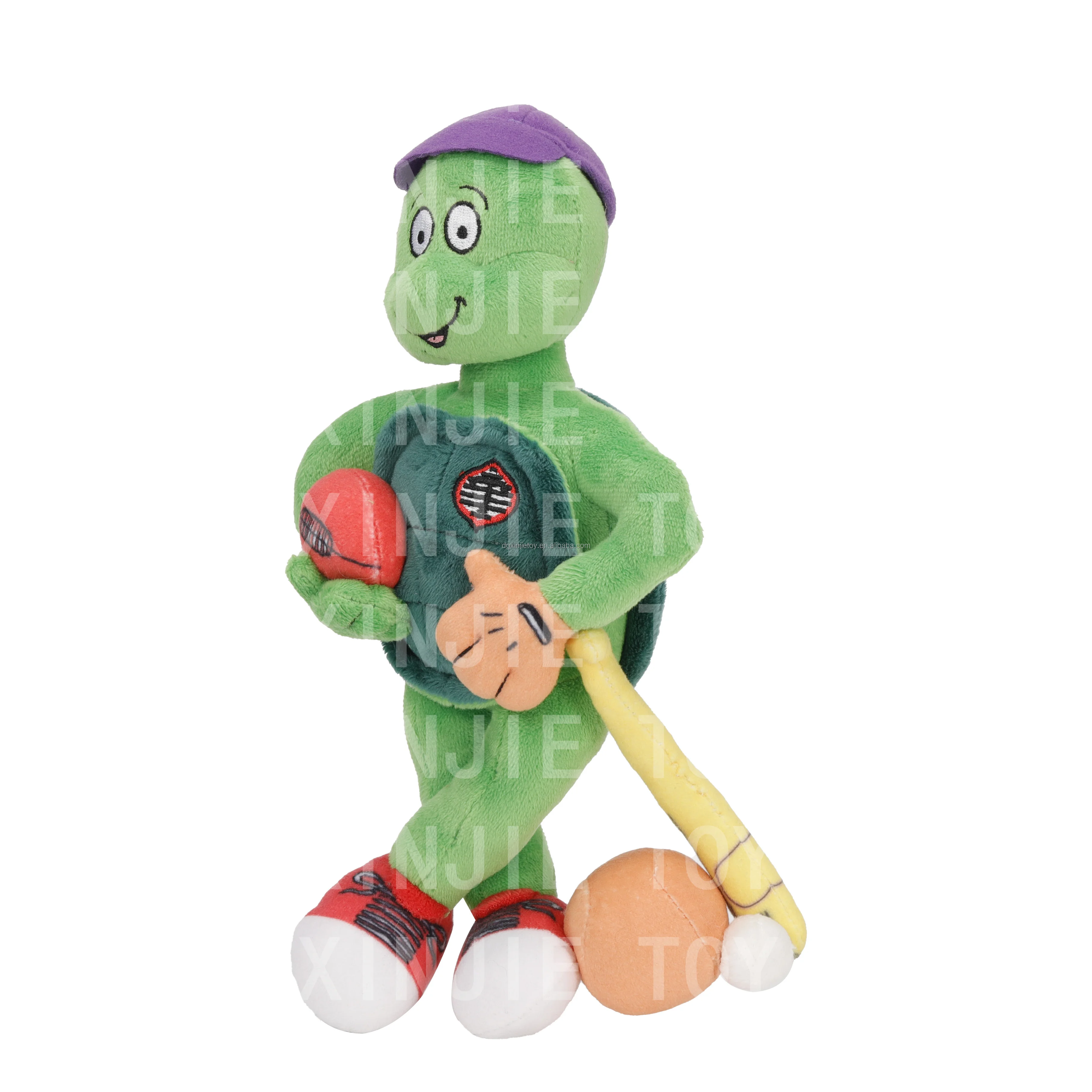 Custom-made Creative standing posture turtle plush toy Baseball player turtle soft toys Cute cartoon turtle stuffed toy