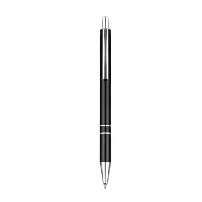 Anniversaries Custom Black Metal Pens Promotional Slim Metal Pen with Logo Printing Push Action Ballpoint Customize Gel Pens