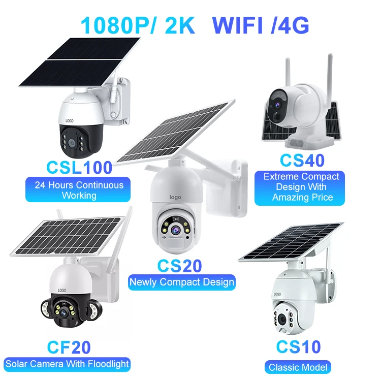 Outdoor Low Power Consumption Surveillance  Gsm System Ptz 360 Panoramic Smart Security Wireless Cctv Ip Wifi 4G Solar Camera