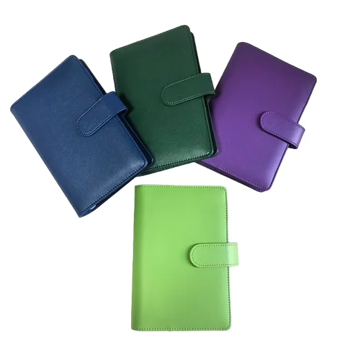 Top Ranking Products New Green Purple A5 A6 A7 Plain Pu Leather Budgeting Challenge Planner Cover New Budget Binder