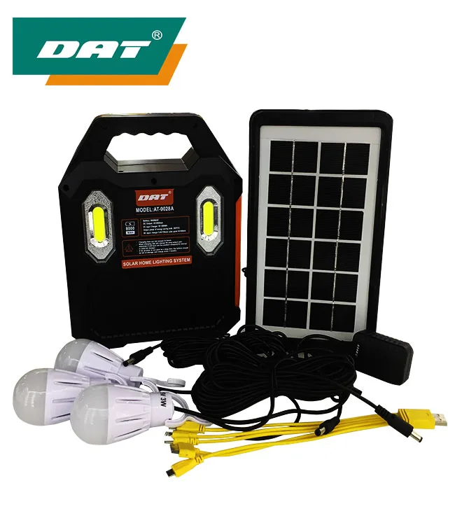 AT-9028B DAT  solar charging  lighting system kits   with MP3 and  radio function solar led lighting kits for africa market