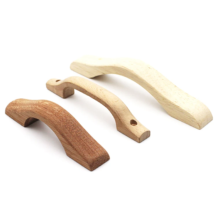 Eco-friendly Oak Beech Pine Birch Handle New Kitchen Cabinet Wood Handle For Furniture Cupboard Drawer