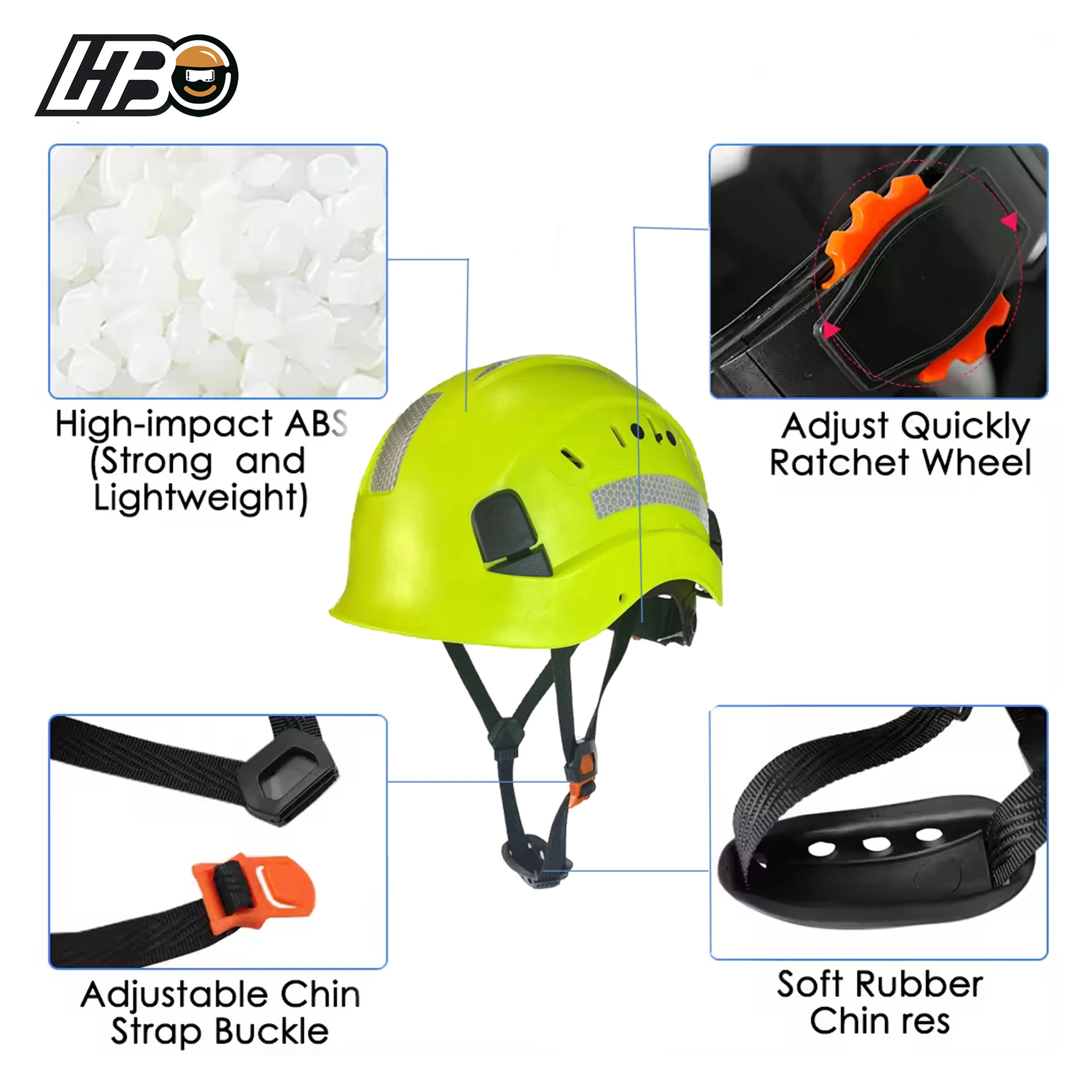 High Quality safety hard hat Adjustable Construction Work ANSI Approved Safety Helmet reflective strip safety helmet