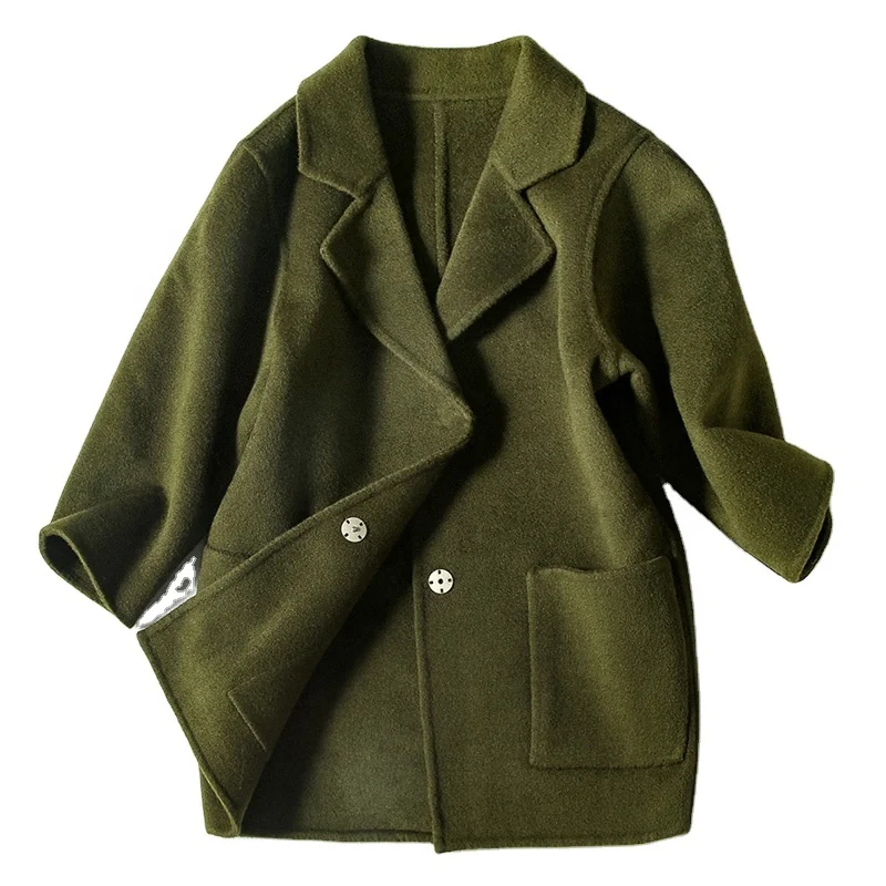 Wholesale Child Coats Turn Down Collar Boys Girls Kids Wool Trench Coats