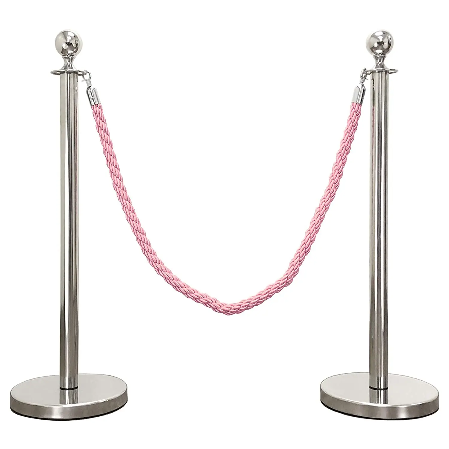 Heavy Duty indoor railing stand stainless steel Hotel rope barrier stanchion Post Stand with twisted rope