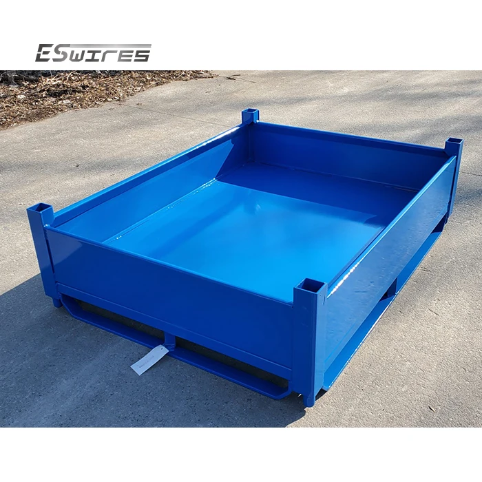 Adjustable Auto Industry Storage Stacking Heavy Duty Folding Sheet Metal Steel Storage Bins