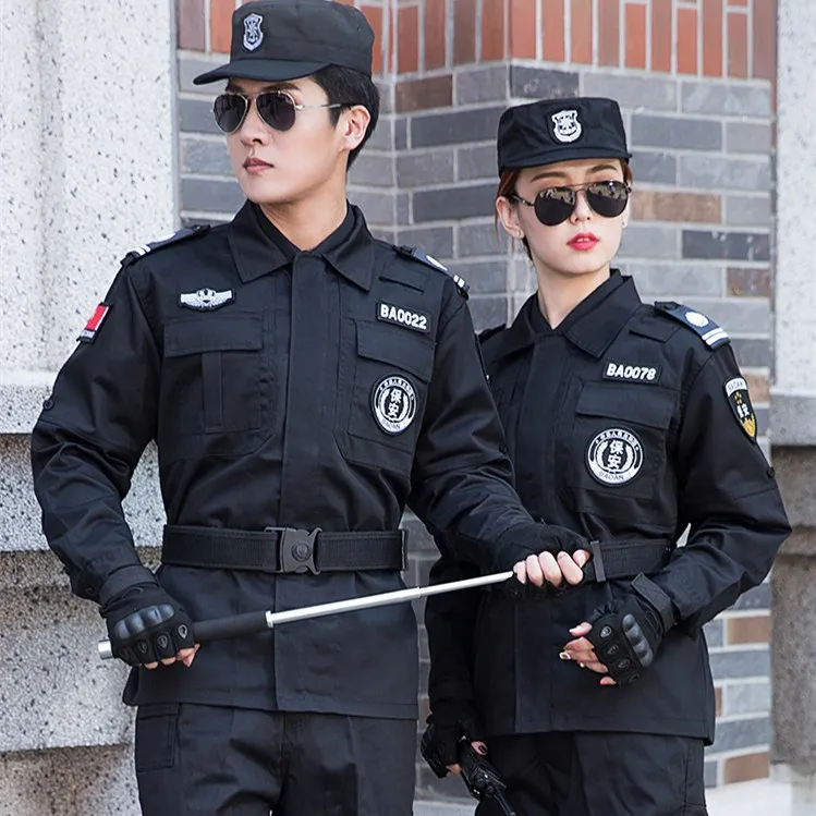 High Quality Tactical Design Black Jacket Security Guard Uniform Set Supplier In GuangZhou