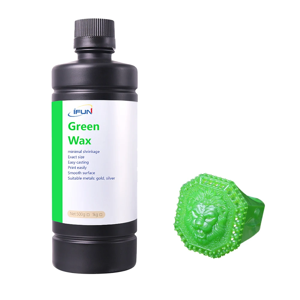 IFUN brand high precision 3D printing casting resin, Green wax photosensitive resin for LCF3d printer