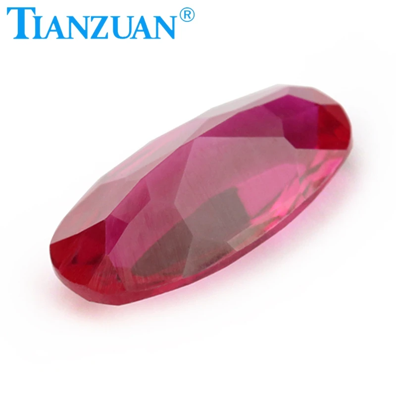 wuzhou hot deal synthetic red ruby loose Gemstone ruby 5# corundum stone oval shape natural cutting