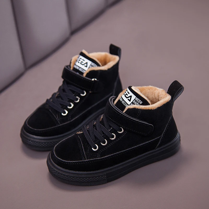 Fashion children plus velvet casual shoes baby boy girls Martin boots children