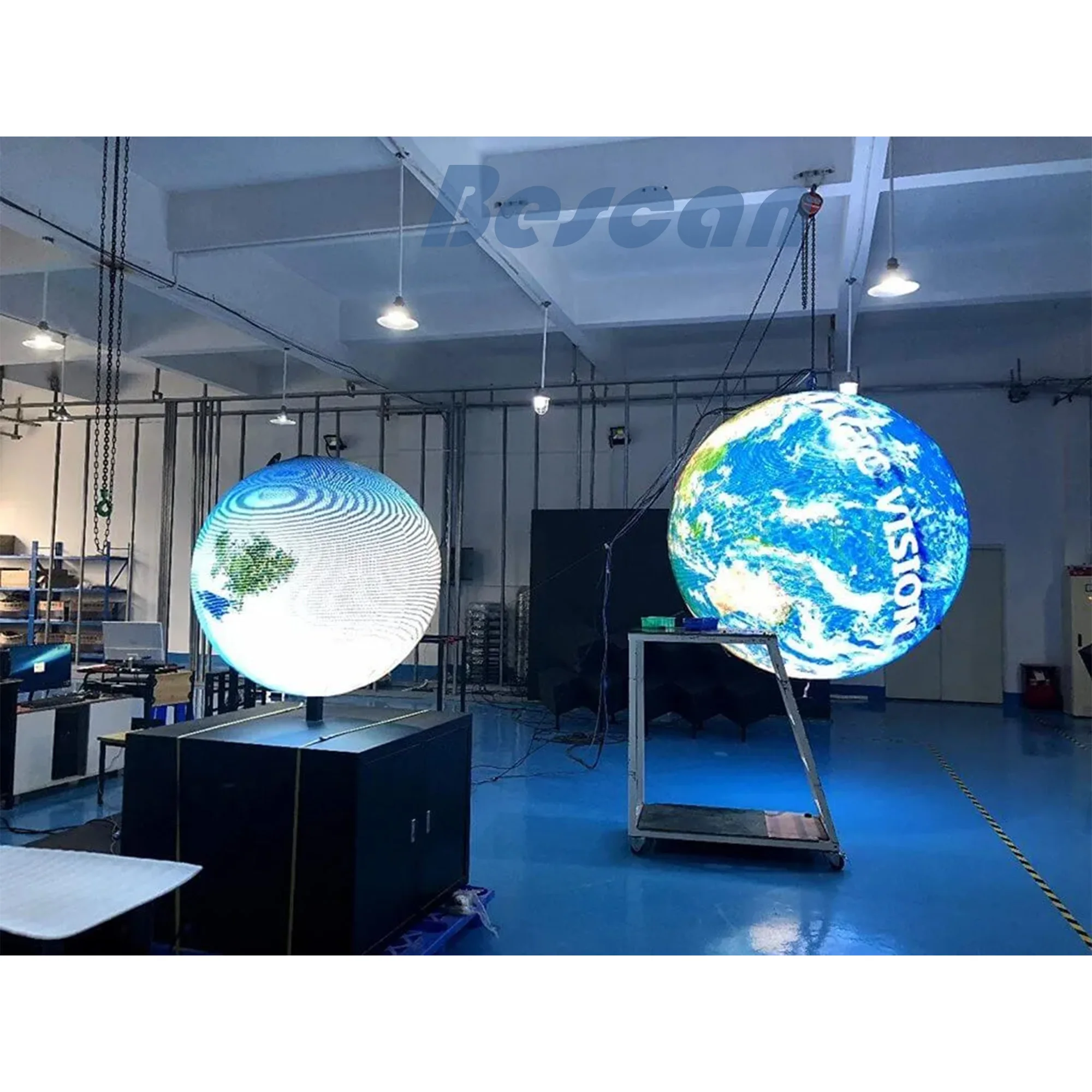 Bescan Indoor P1.5/P2 LED Sphere Display Screen Diameter 1m Globe Irregular Shaped Spherical Video 3D LED Ball Screen