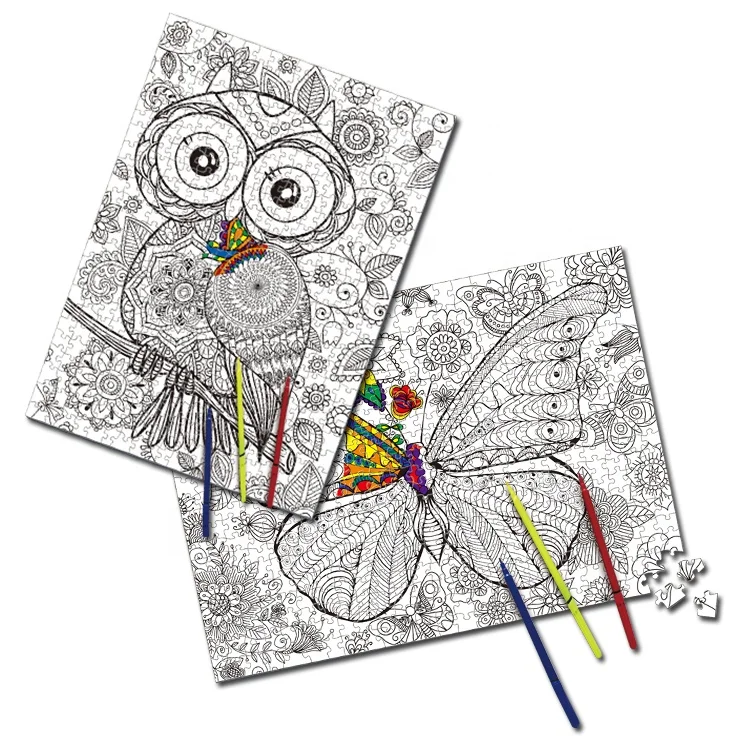 
Custom Kids Educational With Color Pen Diy Painting Drawing Toys 500 Pieces Jigsaw Puzzle 