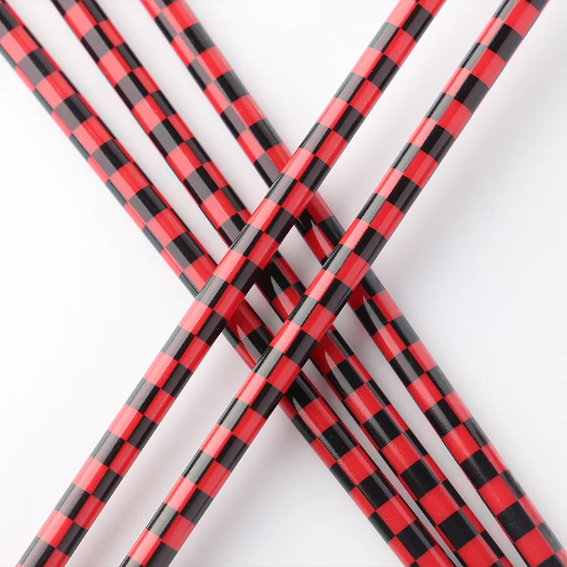 10 inches red & black checkered straws, reusable PP hard plastic printed straws with decorative design, lattice printed straw