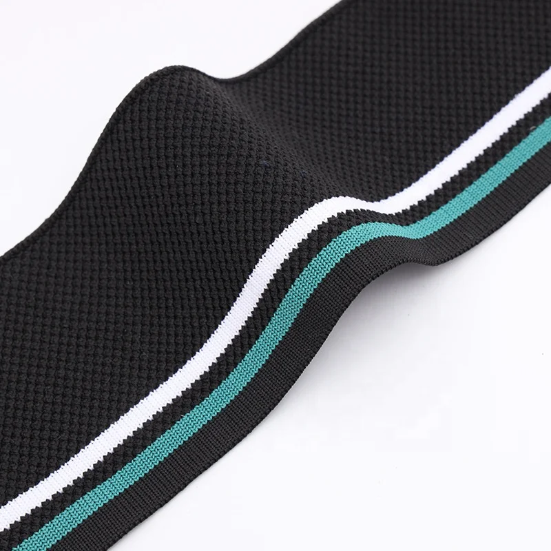 Custom Cotton Sportswear Rib Collar Hoodie Rib Knit Garment Accessories Black Collared Shirts High Quality Cuff Black Ribbing