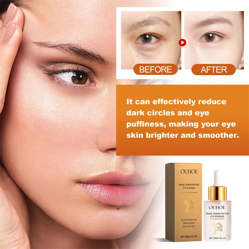 OUHOE 30ml snake venom peptide eye essence moisturizing brightening dark circles wrinkles fine lines eye bag removing serum