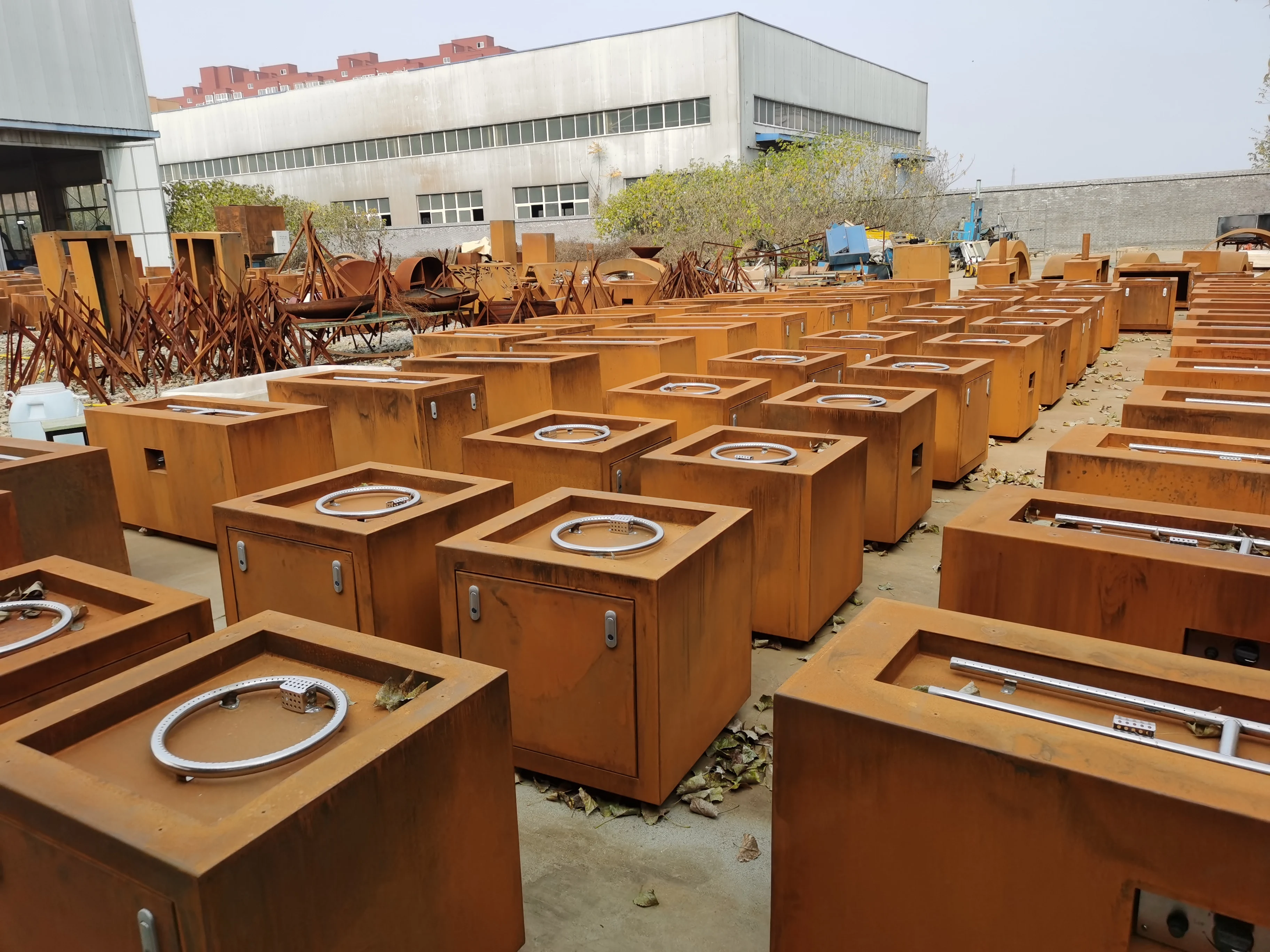 Hot sales corten gas tank outdoor gas fire pit garden gas fire pit outdoor