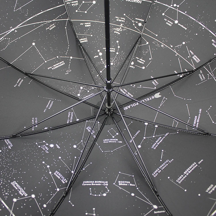 YUBO Fashion Design Silver Color UV Coated Straight Umbrella with Constellation Printing