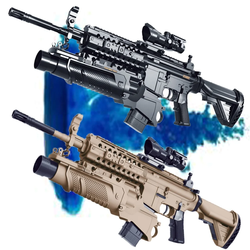 Amazon hot selling 2023 automatic rifle jelly bullet gel blaster splatter shell ejecting gun toy for adults armas de fuego real