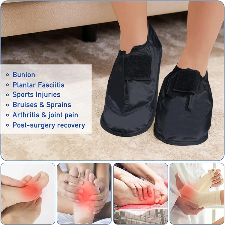 Hot Cold Therapy Gel Ankle Boot Ice Pack Wrap for Foot After Surgery Plantar Fasciitis Foot Pain