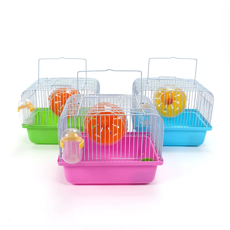 Cheap Small Cage For Hamster Portable Single Layer Basic Model Hamster Cage with Wheel Water Bottle Pet Supplies Hamster Cage
