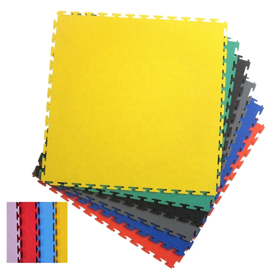 Leather Surface Garage Vinyl Flooring Interior Multi Usage Plastic PVC Interlocking Workshop Floor Tile For Gym 65OP