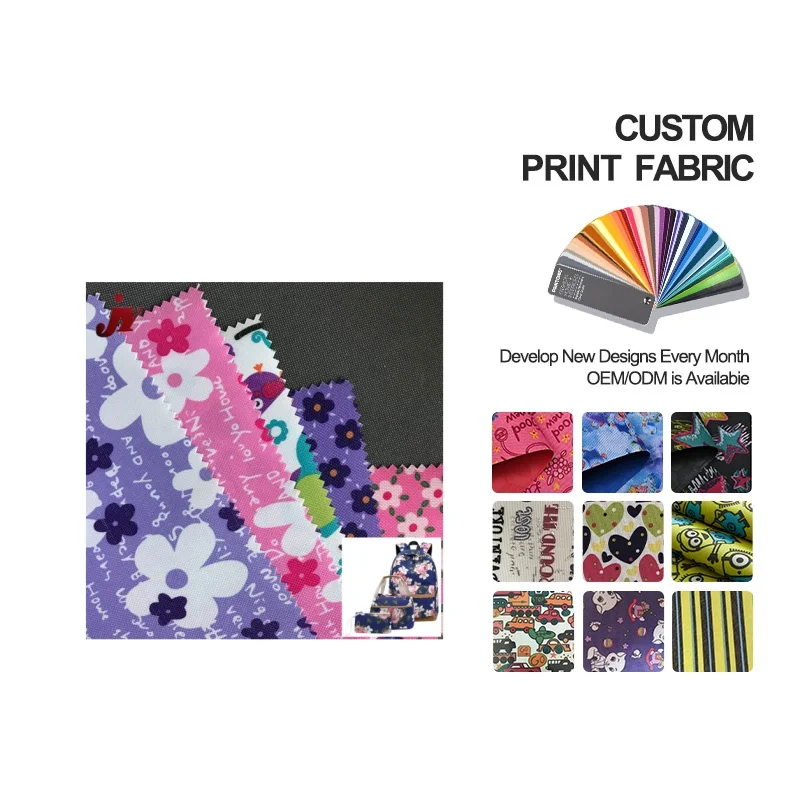 Factory Manufacture 600D Oxford Pvc Printed Fabric 100% Polyester For Bag