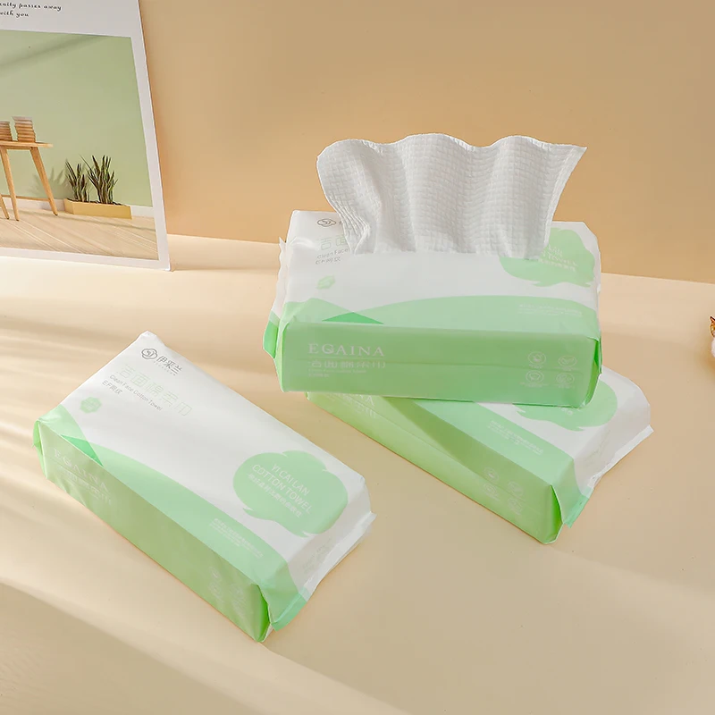 2023 Pure Cotton High Quality Disposable Sensitive Skin Cotton Tissue Facial Towel Disposable Wet Face Towels