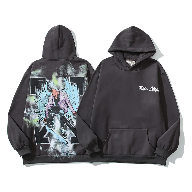 Ohsure H1 High Quality Zipup Hoodie Zip up Puff Print Jacket Cotton Mens Full Zip Hoodie French Terry Acid Wash Custom Zip Hoodi