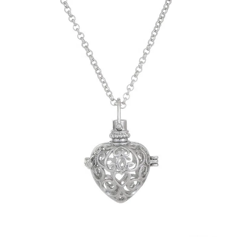 Metal Heart Shape Essential Oil Perfume Diffuser Locket Necklace For Gift