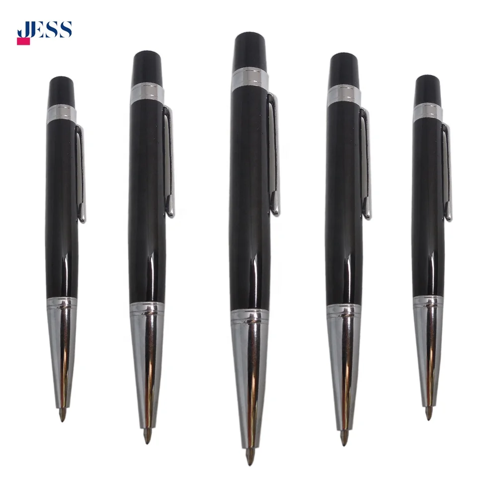 High Quality Metal Pen with Custom Logo Black White Twist Mini pocket Ballpoint Pen for Business Gift Office Pens