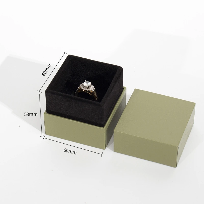 luxury custom small flat necklace ring box plastic gray jewelry box packaging