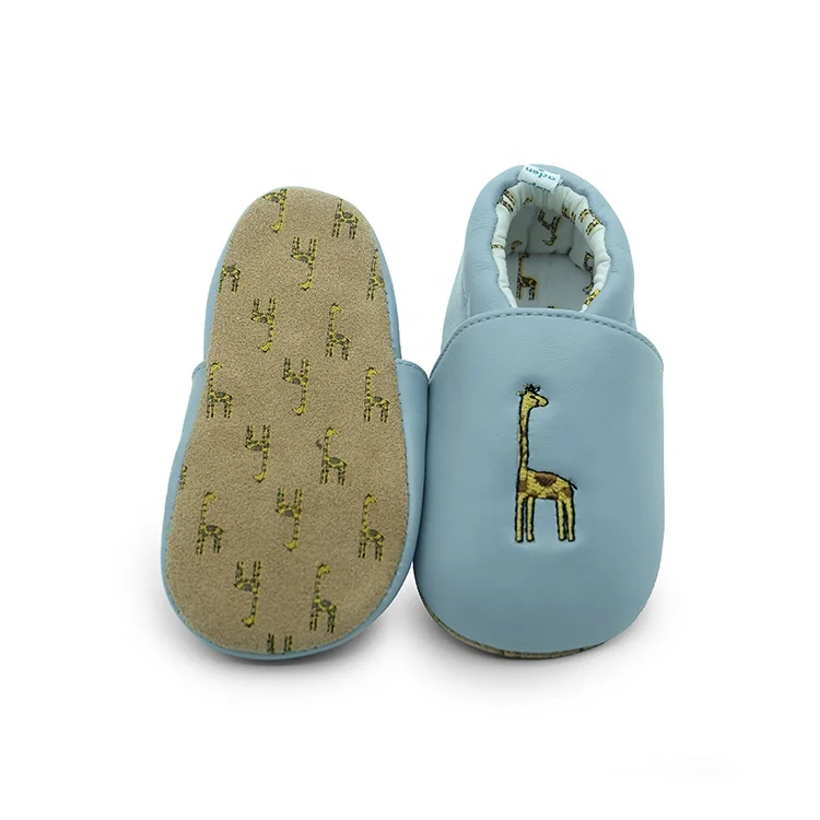 
Manufacturer Soft Newborn Girl Crib Animal Embroidery Real Leather Baby Casual Shoes 