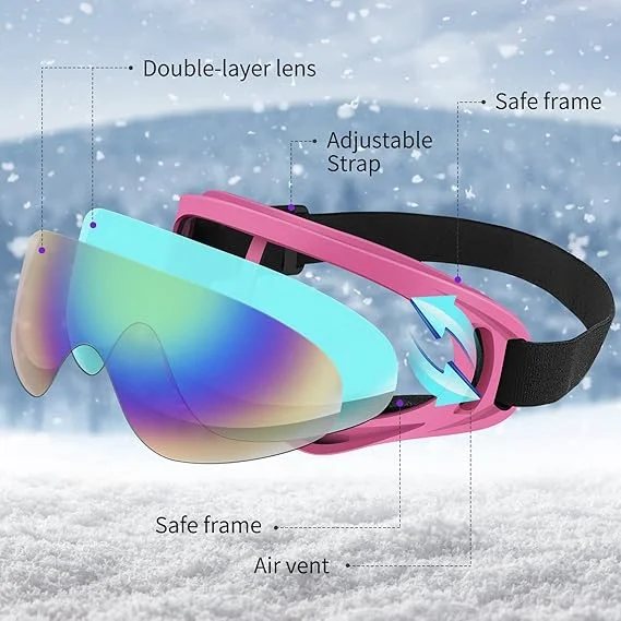 Ski Goggles Snow Goggles for Men Women Kids Youth Adults Boys Girls,Snowboard Motorcycle goggles ATV Glasses
